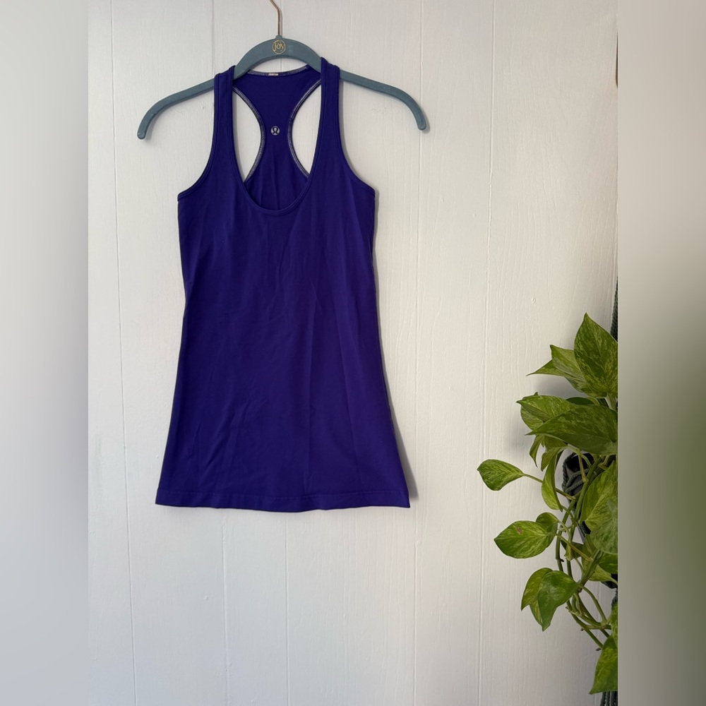 Lululemon Royal Purple Racer Back Tank Top Athletic Gym Workout Lifting Stretch